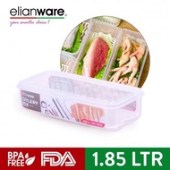 ELIANWARE (1.85L)BPA FREE Long Rectangular Transparent Fridge Freezer Food Keeper Microwavable Food 
