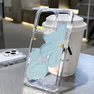 Case for iphone 6 6s 7 8 Plus X XS Max SE 11 12 13 14 15 Pro Max Plus Series Back Cover Blue Flower 