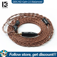 Kbear cáp tai nghe dây đồng không oxy 8 lõi dây thay thế tai nghe qdc/TFZ/2pin/đầu nối MMCX 2.5/3.5/