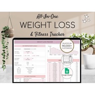 Weight Loss & Fitness Tracker | 2026 Digital Planner | Calorie Tracker | Meal Planner | Habit Tracke