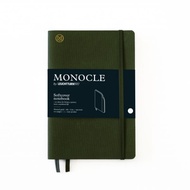 德國 LEUCHTTURM1917 X Monocle Drehgriffel 棉麻軟殼筆記本/ B6+/ 橄欖綠/ 方點