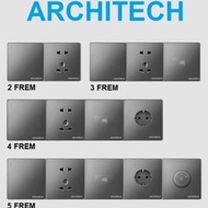 Architech Switch FRAME 2gang 3gang 4gang 5gang Dark GreyINFINITY