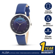 Alba Blue Women's Leather Watch AH8639 Quartz Analog Original