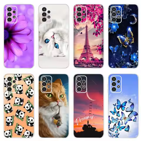 For Samsung Galaxy A13 4G Case Cute Cat Buttefly Soft Silicone Slim Fundas Phone Back Case For Samsu