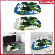 [Flowerhxy1] Bath Rug Anti Slip Absorbent Mat for Room