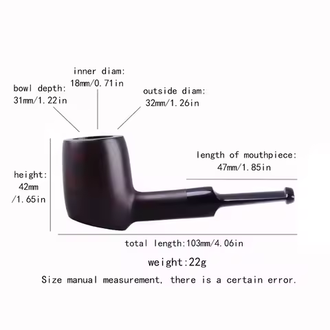 MUXIANG small hammer tobacco pipe Smoking Pipe handmade briar wood portable pipe short straight hand