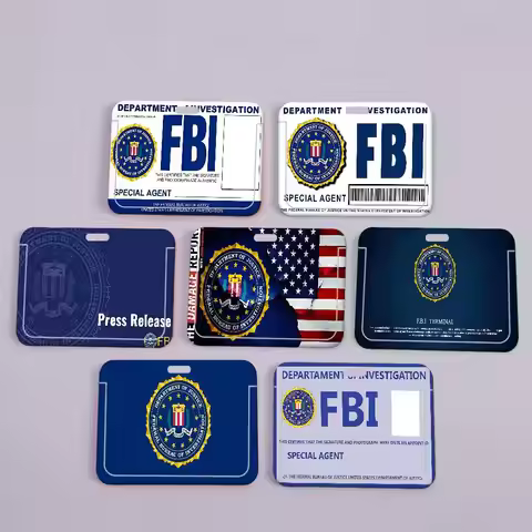 Police FBI Matte Film Unisex Card Cover Women Lanyard Work ID Card Holder Business Work Card ID Badg