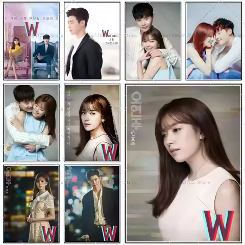 Korean Drama Korean Classic Tv Series W Two World Poster Self-adhesive Art Waterproof Paper Sticker 