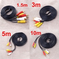 3/5M Gold Plated 3 RCA Composite Male to Male Audio/Video AV Cable For Hi-Fi Video， DVD， CD Player，