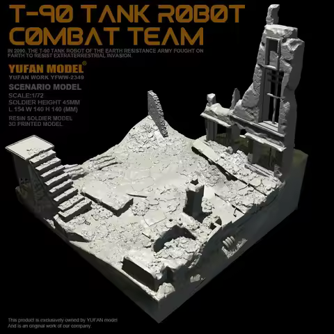 YUFAN Original 1/72 Resin Soldier T-90S Fighter Aircraft A-Ground Platform Scene YFWW-2349