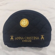 Black Curved Cosmetic Bag With Quick Pattern From The Brand ANNA CHRISTINA FIRENZE 6*5"