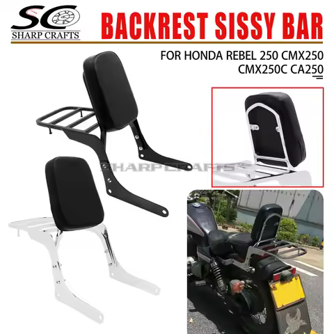 For Honda Rebel 250 CMX250 CMX250C CA250 Motorcycle Accessories Passenger Backrest Sissy Bar With W/