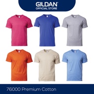 Gildan Premium Cotton 180GSM 100% Cotton Unisex Plain T-Shirt 76000 Round Neck Baju Kosong - Heliconia / Sport Royal / Sport Grey / Safety Orange / Sand / Carolina Blue - Gildan Official Store