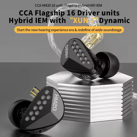 CCA HM20 HiFi Wired Earphone Hybrid Technology In Ear Monitor Earbuds Headset 1DD+7BA Sport Game Mob