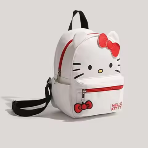Sanrio Anime Kawaii Hello Kitty Cinnamoroll My Melody Kuromi Backpack Crossbody Messenger Bag PU Lea