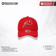 MERAH Red Baseball Cap with Embroidered Logo 21 Premium – Men's Hat Adjustable Casual Streetwear 21M