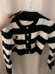 [brand new]Knit jacket 藍白間條針織小外套春季薄外套斯文小香風外搭