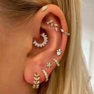 Conch Tragus Rook Lobe Piercing Earrings for Teen Girls Dainty Zircon Cartilage Accessories Star Hel