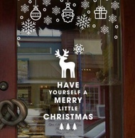 Christmas deer door sticker Christmas tree gift window glass sticker Christmas snowflake window