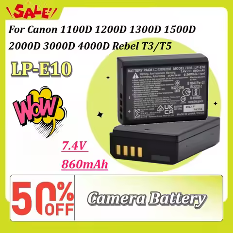 New LP-E10 7.4V 860mAh Rechargeable Camera Battery for Canon 1100D 1200D 1300D 1500D 2000D 3000D 400