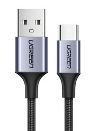 旺角門市發售 [原裝行貨] Ugreen USB A 轉 Type-C 快速充電線 1/2/3M (黑色 / 銀色)_US288