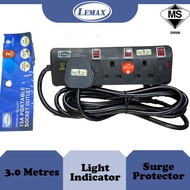 ( SIRIM ) LMX / Lemax Extension Socket ( 3 Meters ) ( 3 Socket ) ( Black )