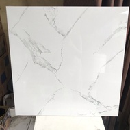 Granit lantai 60x60 putih motif carara/ granit marmer (mengkila