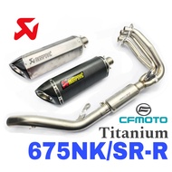 Design Akrapovic Full System Exhaust CFMoto 675NK 675SR 675 SR-R NK SRR Stainless Steel Manifold + T