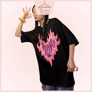 [KOREAN[CC]Women Heart Short Sleeve Shirt Oversized T Shirt Oversized Shirt Woman Oversized Shirt T 