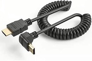 RIIPOO Premium HDMI Coiled Cable V2.0-6.6FT Ultra HD 4K 60HZ 1080P 3D High-Speed Male to Male Cord for HDTV, Projector, Computer, Roku, Xbox, PS4/5 - Durable &amp; Flexible Short HDMI Connector (Down)