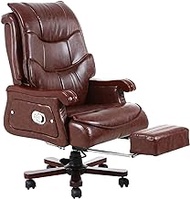 YWAWJ Executive Office Chair, Mini Home Management Chair Rotating Solid Wood, Ergonomic design/360° rotating base With pedals