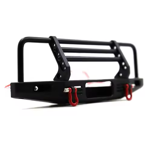 Adjustable Metal Front Bumper for 1/10 RC Crawler Car with LED Light TRX4 Defender Axial SCX10 SCX10