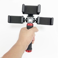 手持手机支架手机直播多机位支架手机拍摄支架三机位支架Handheld phone holder for mobile live streaming with multiple camera posit