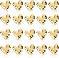 Pack of 20 Heart Magnets 3D Fridge, Cute Heart-Shaped Decorative Magnets Gold Silver Small Decorativ