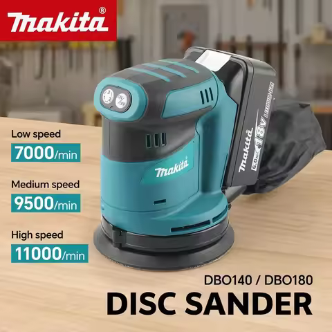 Makita DBO180Z Lithium ion 18V Cordless Rechargeable Disc Random Track Sanding Machine for Woodworki