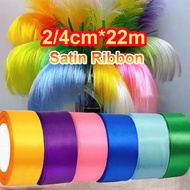 Double-Sided Decorative Satin Ribbon Roll 4cm/2cm×22m, Material for Gift Wrapping, Flower Making & D