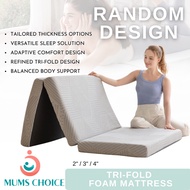 Comfort Standard Mattress Single Size - Tri Fold (2" / 3" / 4") - Random Design