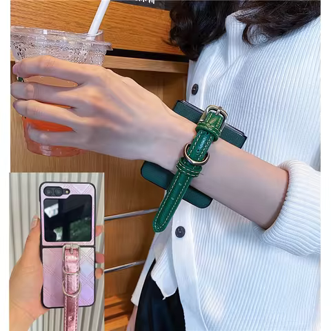 Adjustable Wrist Strap Case For Samsung Galaxy Z Flip6 Case Z Filp5 Z Flip7 4 OPPO Find N3Flip N2Fli