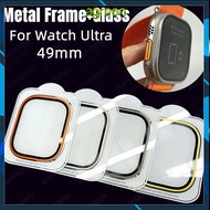 AG Metal Frame+Glass for Apple Watch Ultra 49mm Full Cover Screen Protector Film on for Apple iWatch