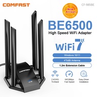 WiFi 7 BE6500 USB Adapter 2.4G/5.8G/6G Antena Wifi7 Network Card WPA3 Adaptador Ethernet placa wifi 