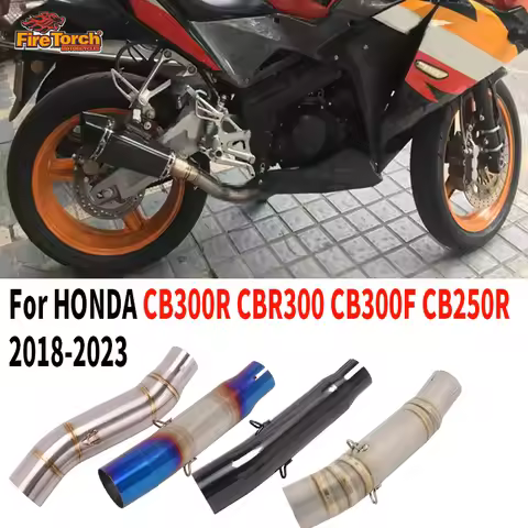 For HONDA CB300R CBR300 CB300F CB250R CB 300R 300F 2018 - 2023 Motorcycle Exhaust System 51mm Middle