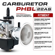 PHBL 22AS R2707 Carburetor with Aluminum Air Inlet Horn 20mm 2 Stroke Motorcycle Scooter Replacement