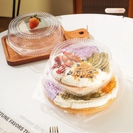 50Pcs 6/8in Clamshell Food Container Disposable Plastic Box For Burgers Pastry Cake Pizza Box