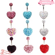 WUPEI47AD Navel Rings Jewellery Button Multi Crystal Body Piercing