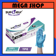 Găng tay nilon siêu dai tự hoại TPE SUPERIEUR  ( thực phẩm và thẩm Mỹ) màu XANH