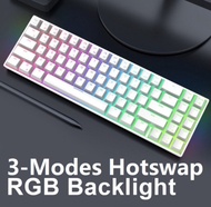 ◐ADMIRABLE◑ GOOJODOQ Royal Kludge RK71 RK68 RK61 Dual Mode 60% RGB Mechanical Gaming Keyboard Bluet