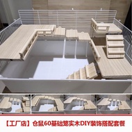 Perabot Hamster/Beruang emas 62 Asas Sangkar Pagar Kayu Pejal Platform Papan Melompat Tangga DIY Pak