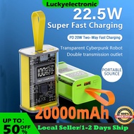 【SG】22.5W Fast Charging Powerbank Mini Transparent Power Bank  Portable Power Bank LED Digital Display 20000mah 充电宝