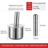 Cối chày inox 304 GORILLA CHEF đúc nguyên khối kháng khuẩn 999% đệm chống ồn - 4 kích cỡ