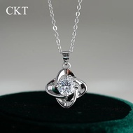 CKT 18k White Gold 1ct Moissanite Diamond Necklace Pendant for Women's Fashion Classic Platinum Pt95